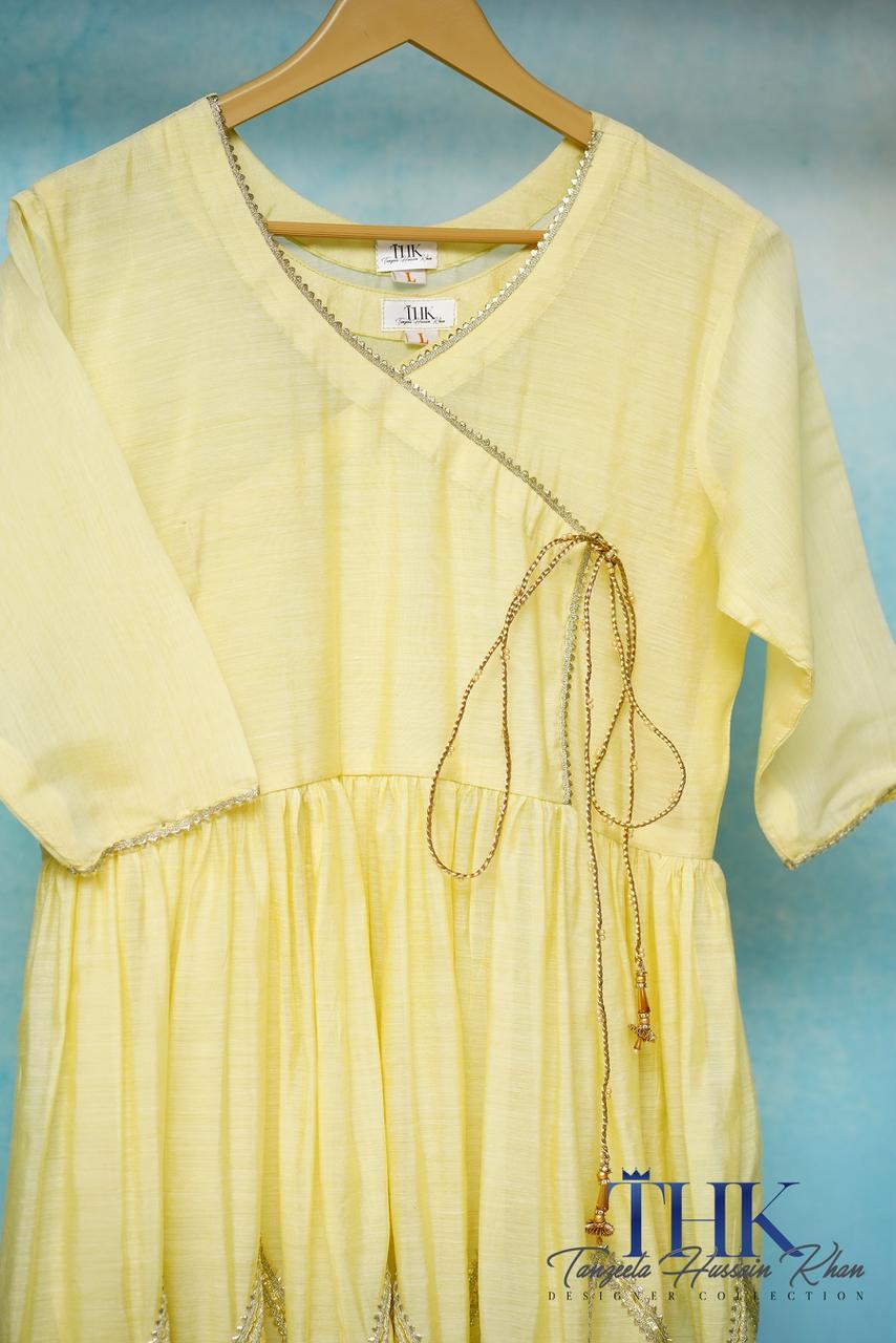 1-Piece Yellow Anrakha Frock TAN-0927