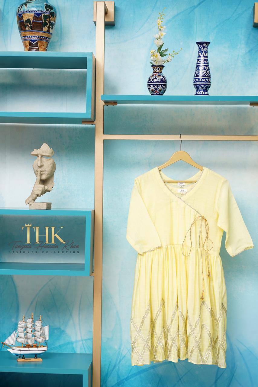 1-Piece Yellow Anrakha Frock TAN-0927