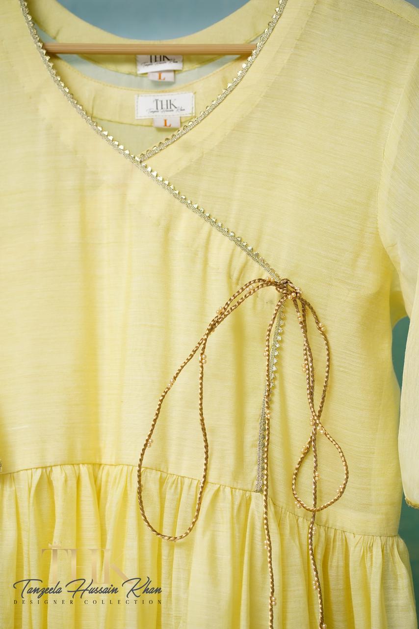 1-Piece Yellow Anrakha Frock TAN-0927