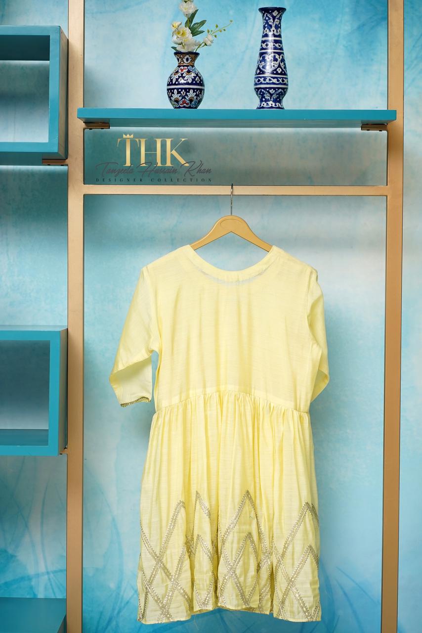 1-Piece Yellow Anrakha Frock TAN-0927