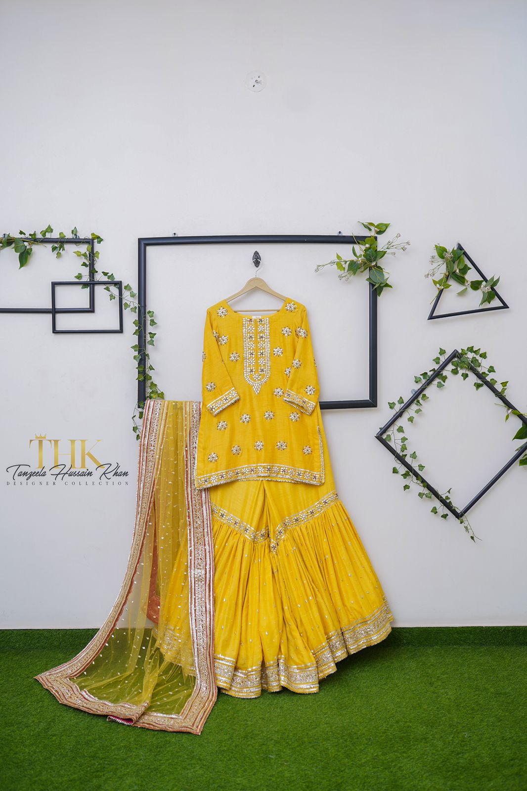 3-Piece Korean silk shirt and gharara