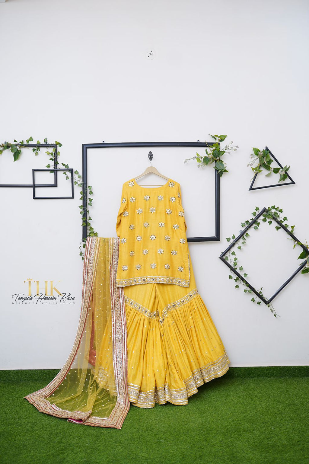 3-Piece Korean silk shirt and gharara