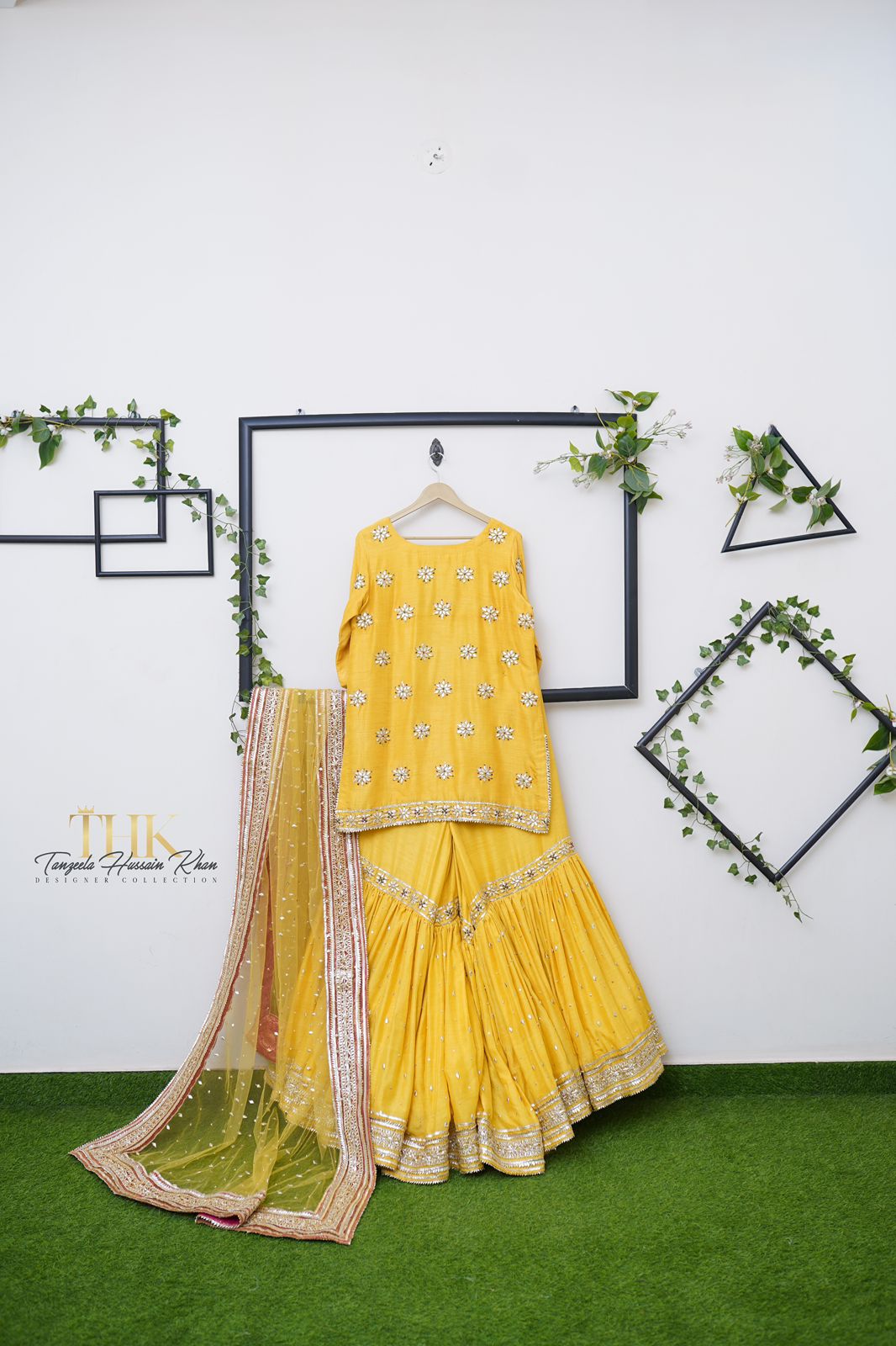 3-Piece Korean silk shirt and gharara
