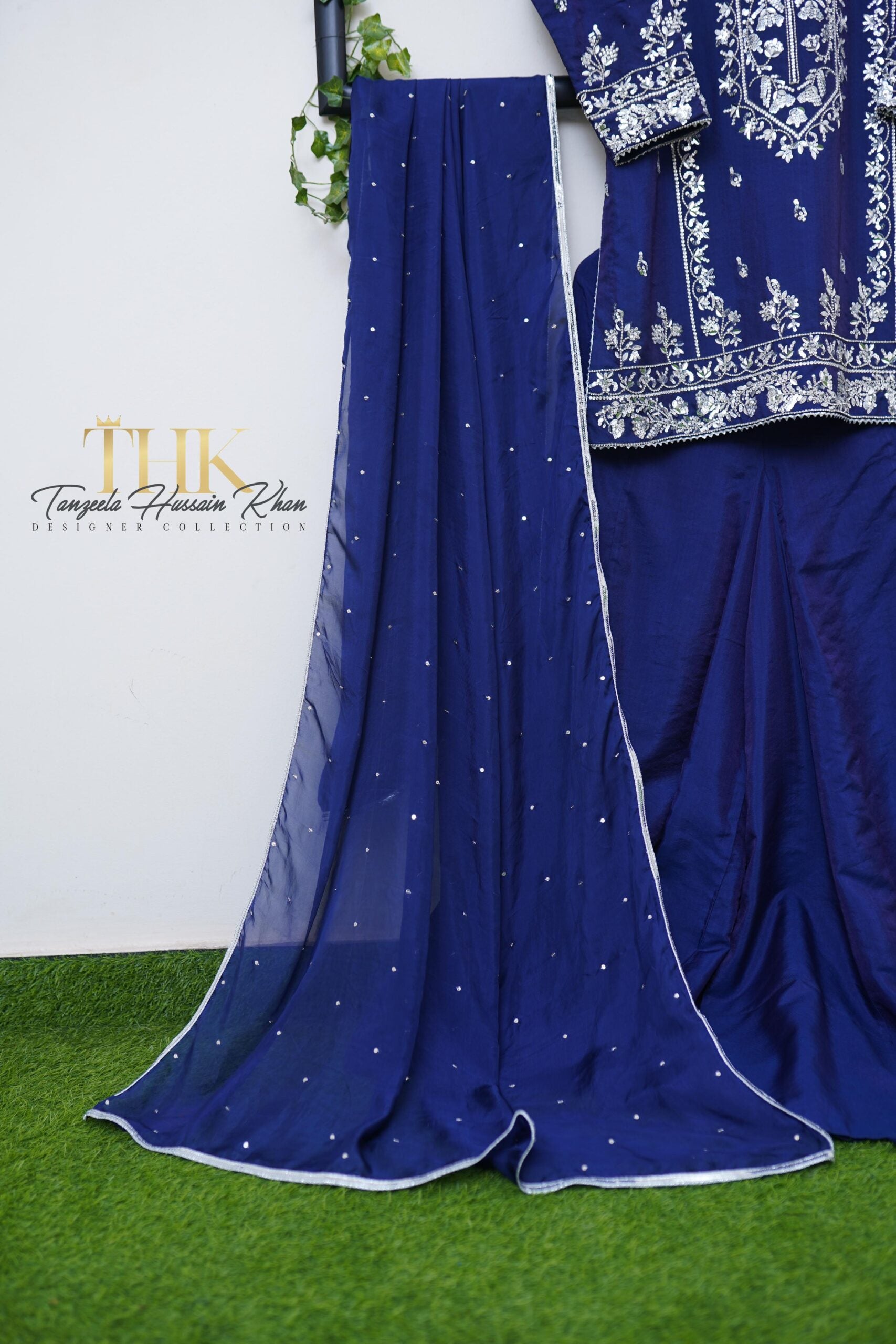 3-Piece Korean silk Embroidered shirt and Sharara
