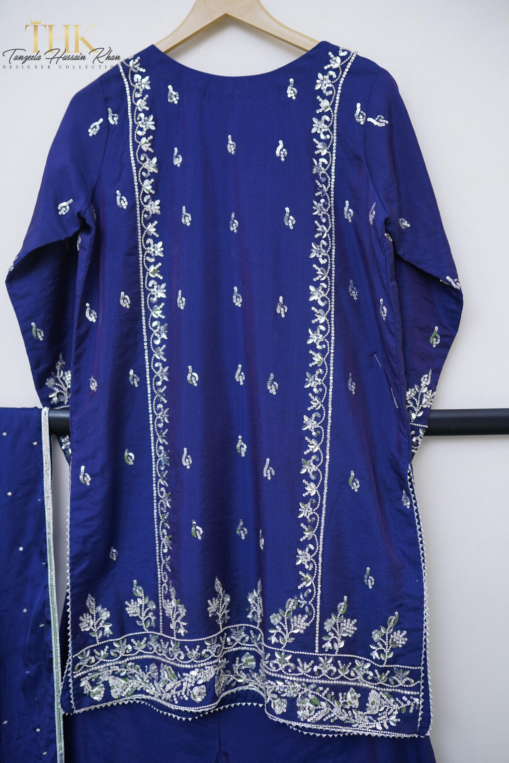 3-Piece Korean silk Embroidered shirt and Sharara