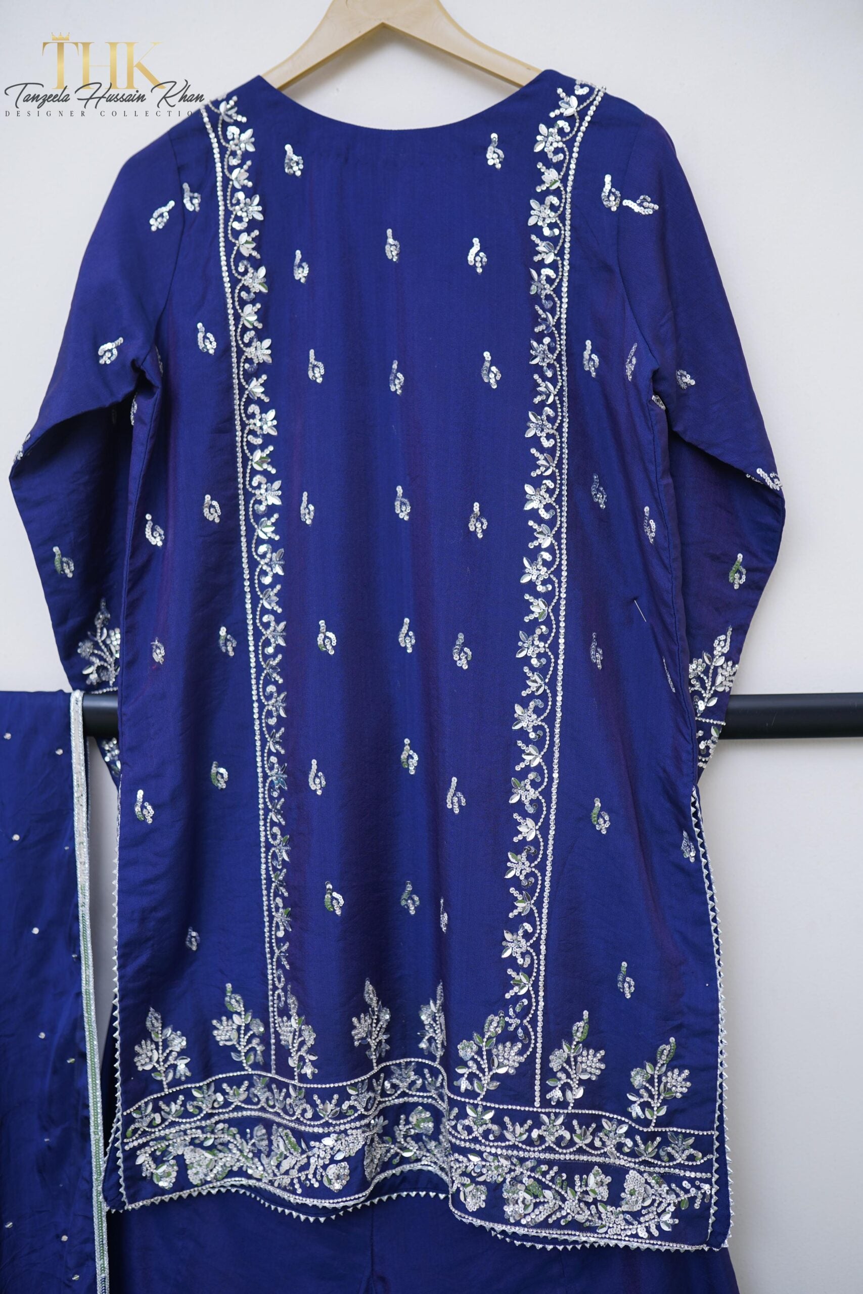 3-Piece Korean silk Embroidered shirt and Sharara