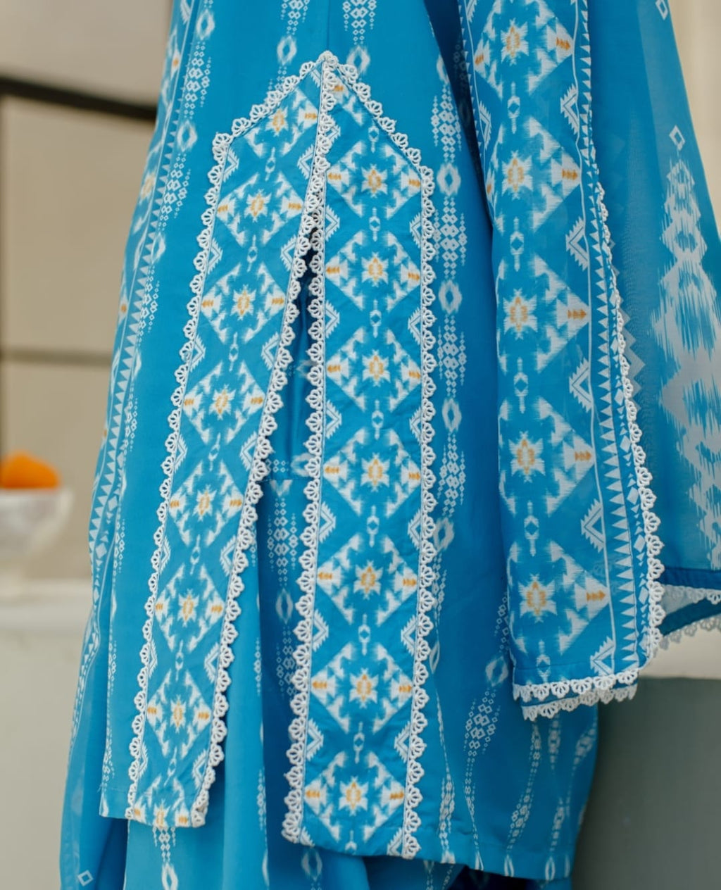 3-Piece Light Blue Printed Lawn