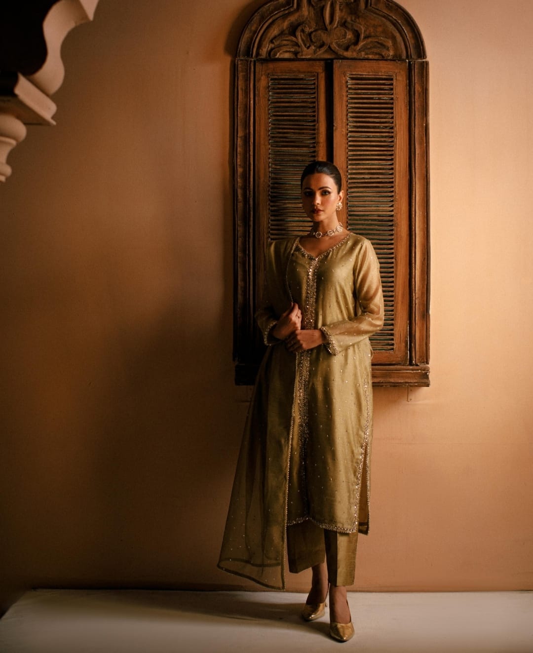 3-Piece Skin Embroidered Cotton Net