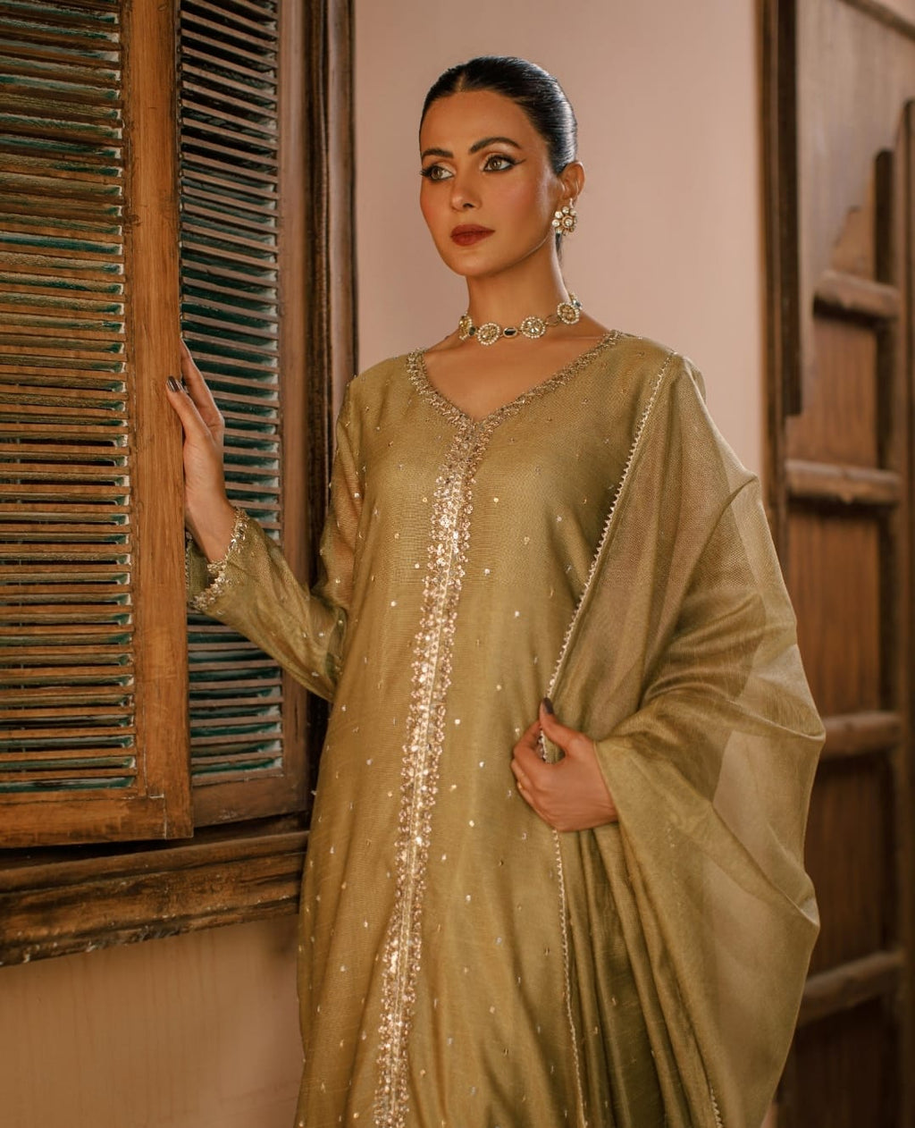 3-Piece Skin Embroidered Cotton Net