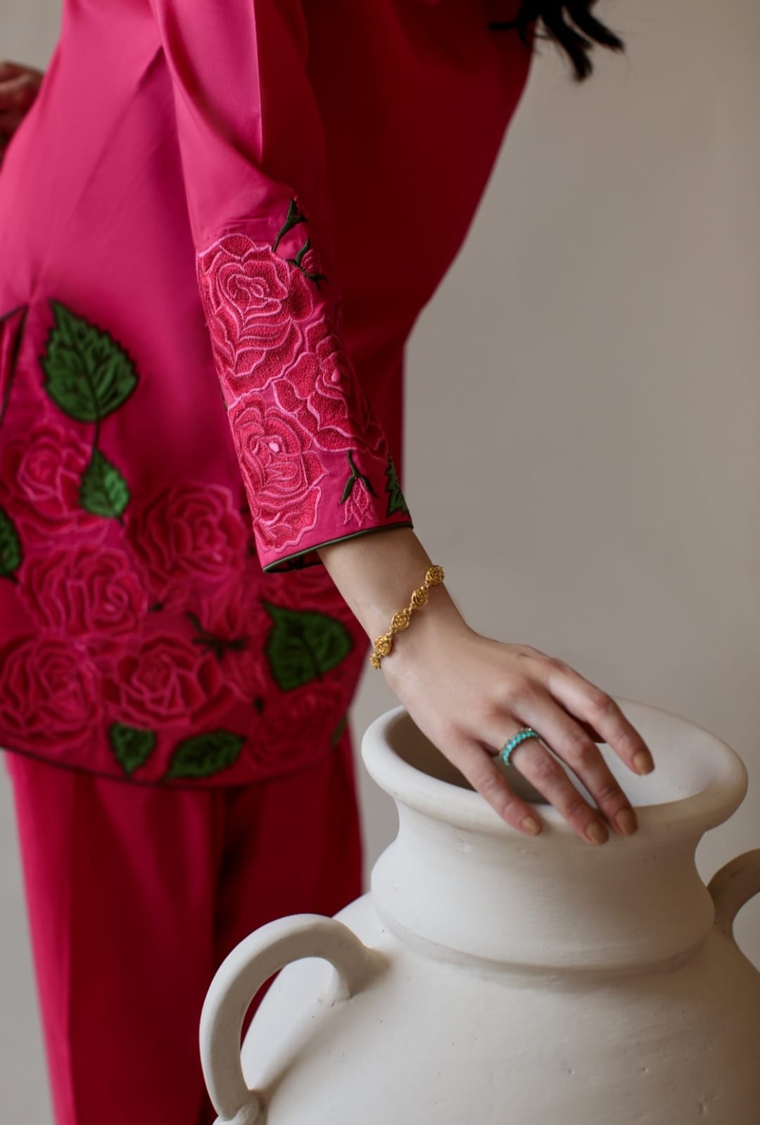 3-Piece Hot Pink Embroidered Lawn