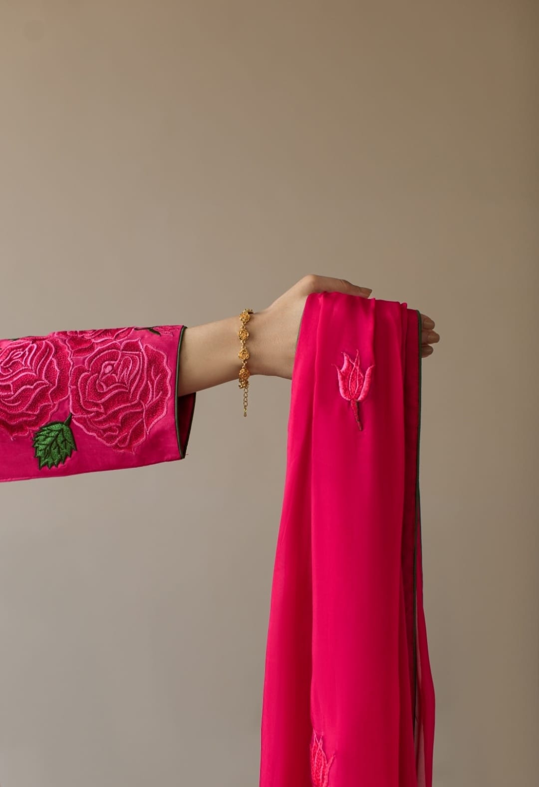 3-Piece Hot Pink Embroidered Lawn