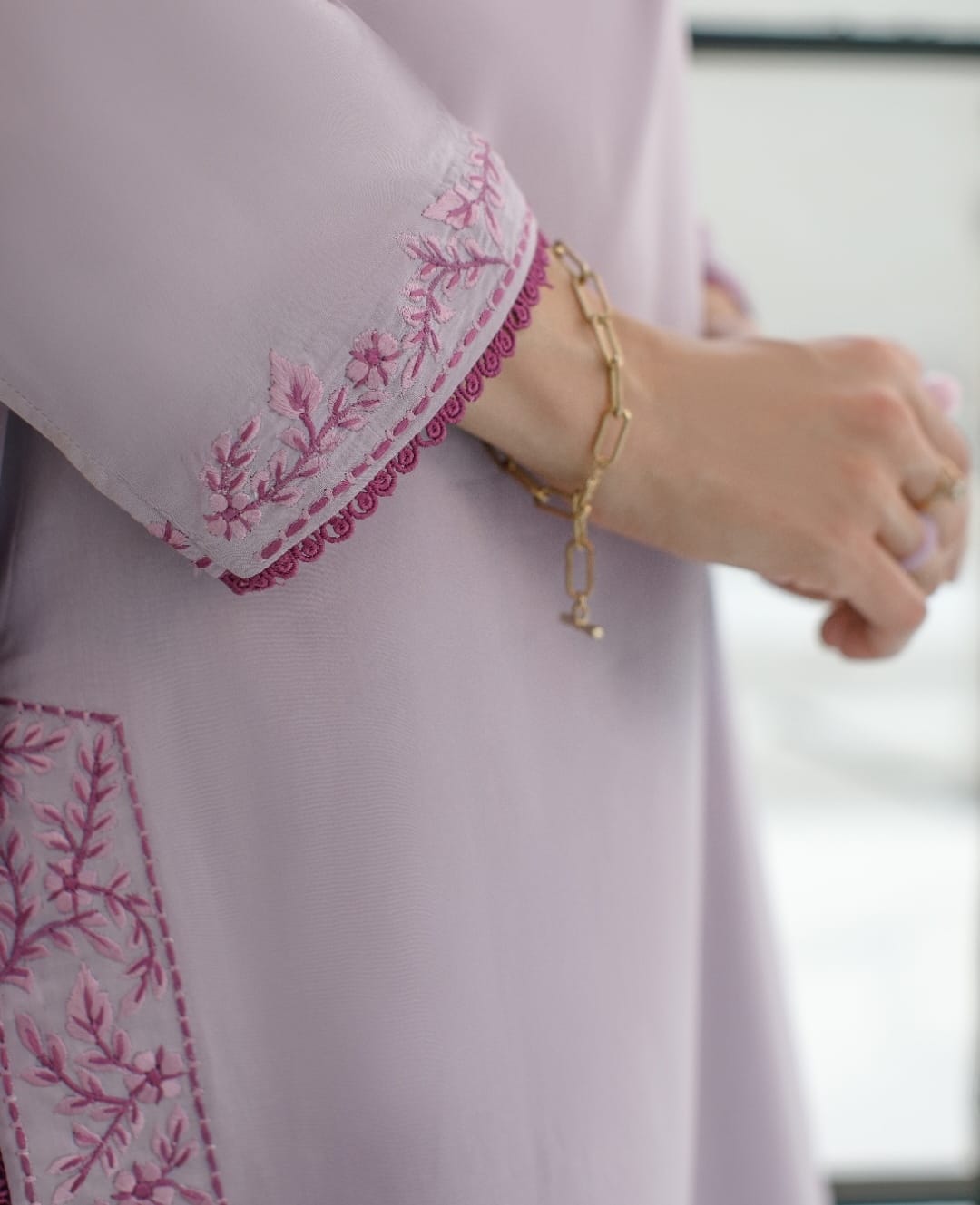 3-Piece Lilac Embroidered Lawn