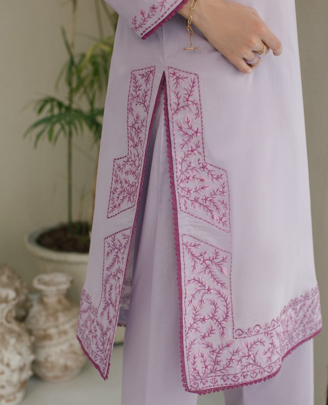 3-Piece Lilac Embroidered Lawn
