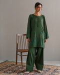 3-Piece Green Woolina Embroidered