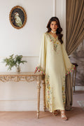 2-Piece Pastel Lemon Kaftan Shisha Silk Embroidered