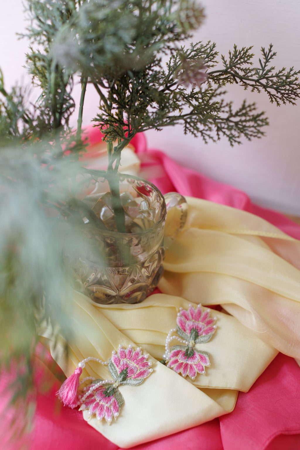 2-Piece Pastel Lemon Kaftan Shisha Silk Embroidered