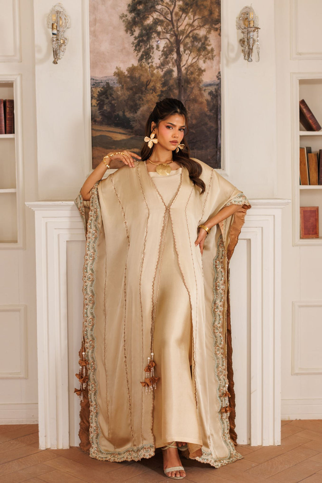 2-Piece Skin Kaftan Shisha Silk Embroidered