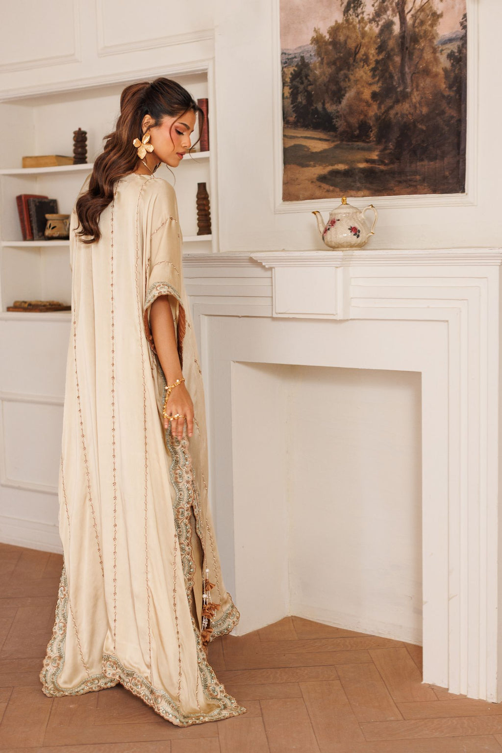 2-Piece Skin Kaftan Shisha Silk Embroidered