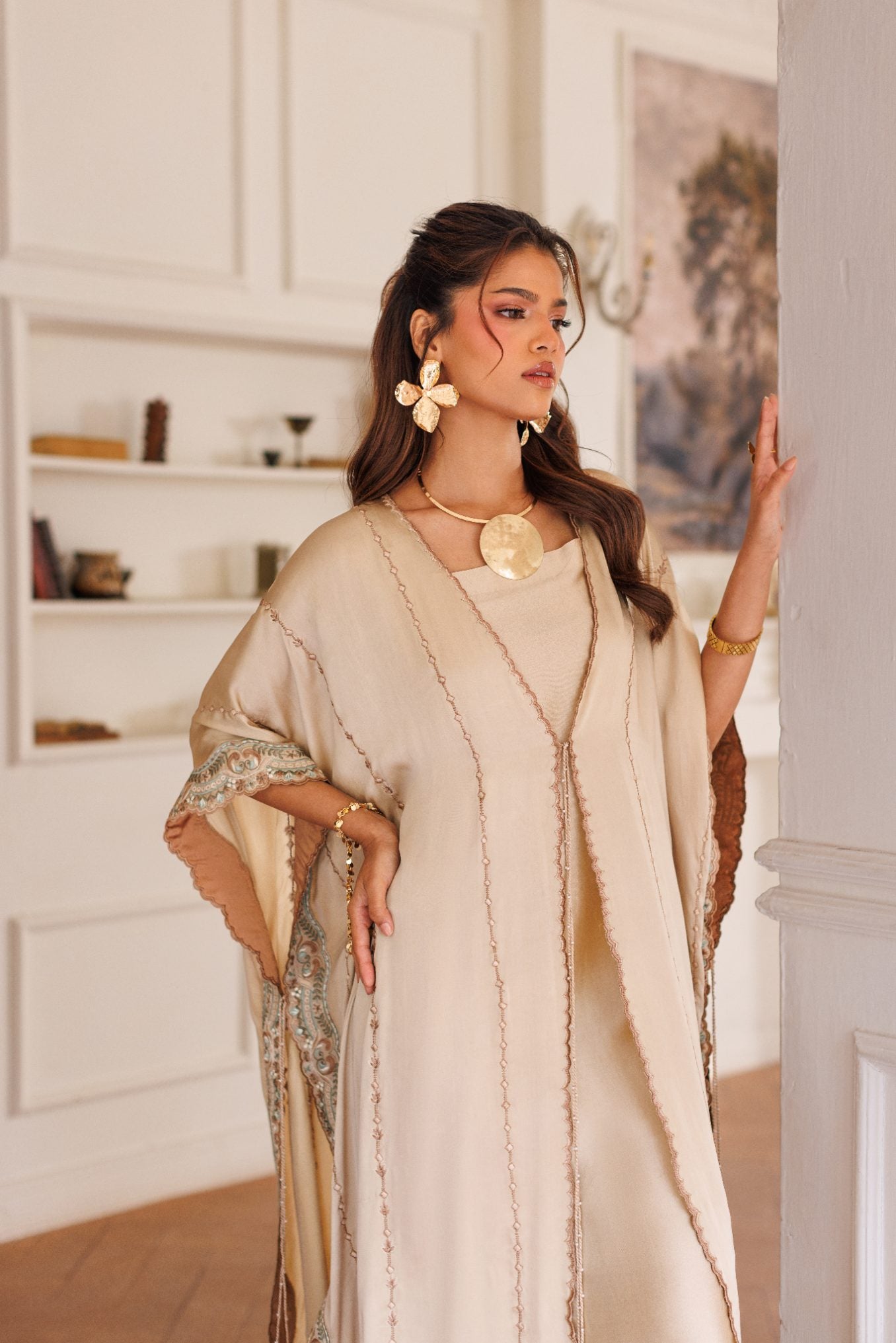 2-Piece Skin Kaftan Shisha Silk Embroidered