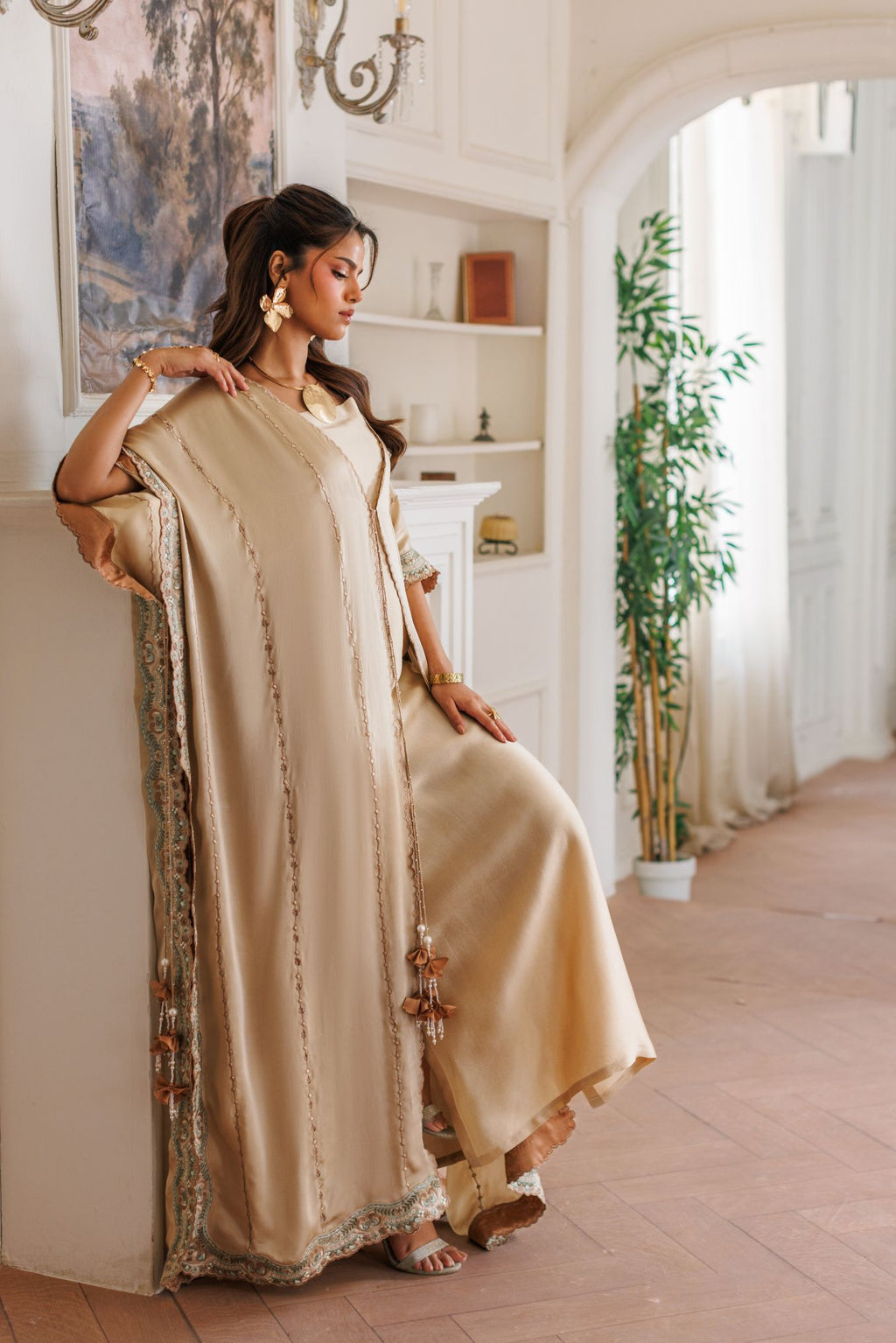 2-Piece Skin Kaftan Shisha Silk Embroidered