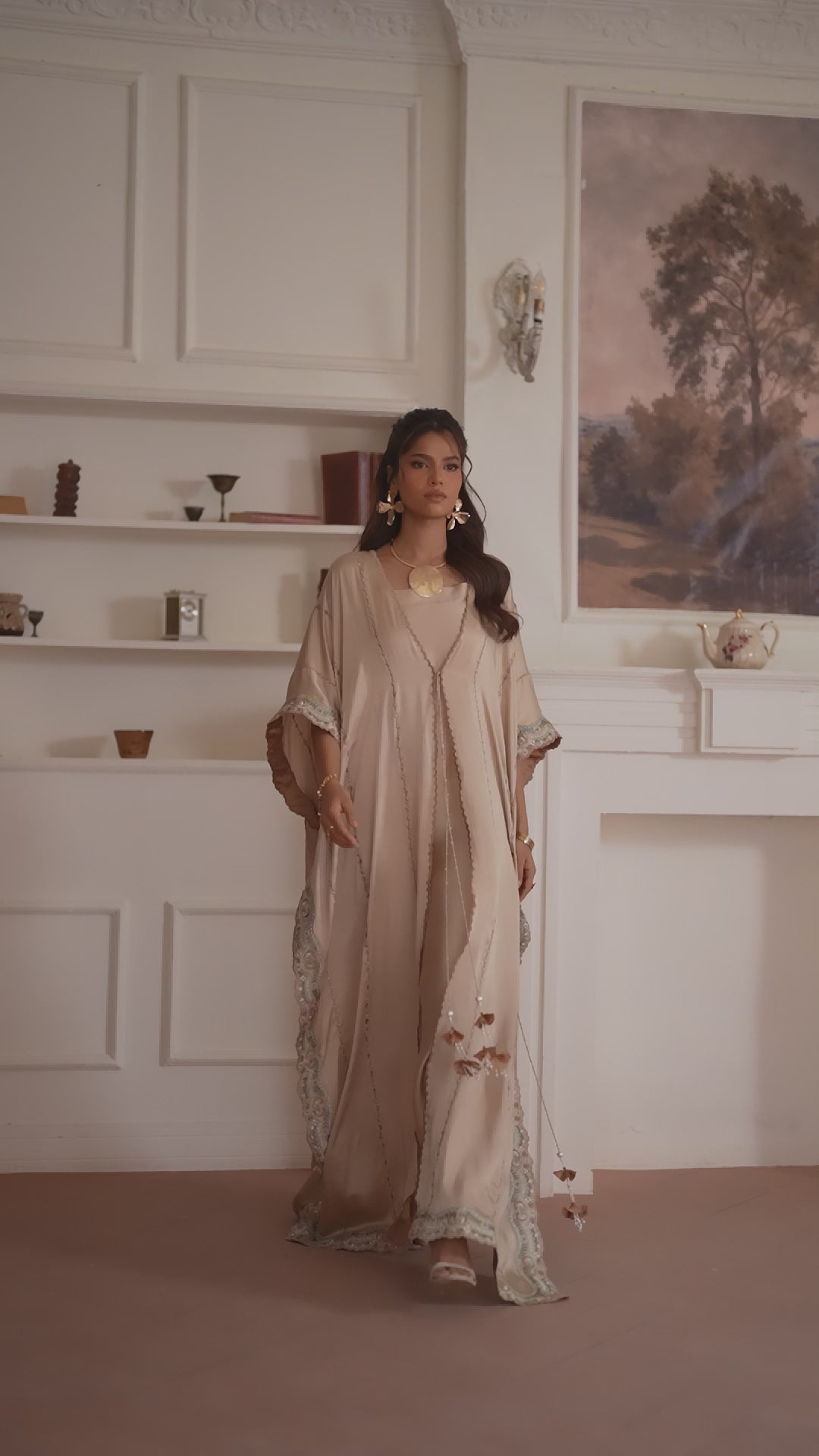 2-Piece Skin Kaftan Shisha Silk Embroidered