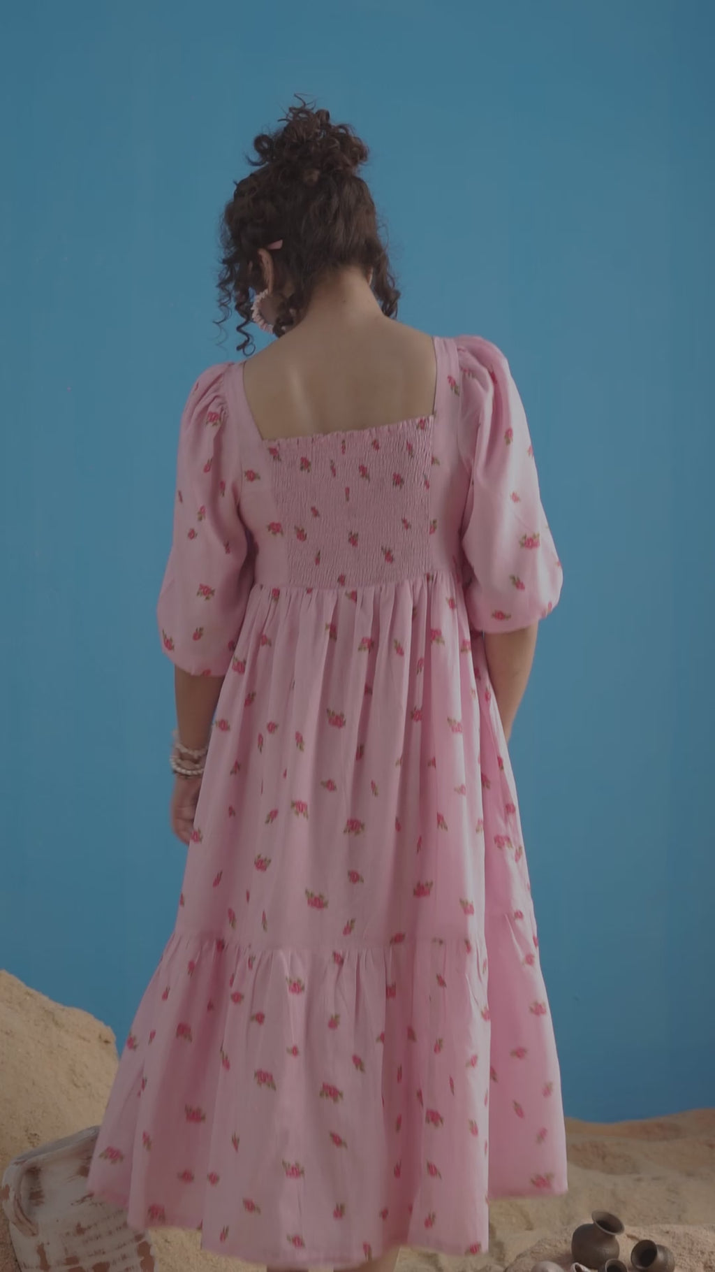 1-Piece Pink Floral Frock